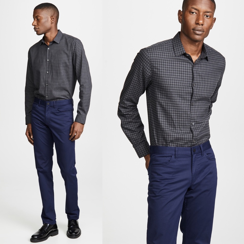 Men’s Theory Murray Flannel Shirt in Grey Melange